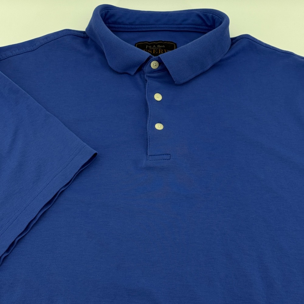 Jos. A. Bank Reserve Polo‎ Shirt Mens XL Blue Short Sleeve Solid Casual Cotton